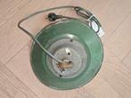 Industriële Hanglamp - Groen Emaille, Gebruikt, Ophalen of Verzenden, Metaal, Minder dan 50 cm
