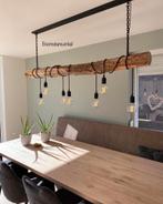 Houten hanglamp | hanglamp eettafel | lange hanglamp, Huis en Inrichting, Lampen | Hanglampen, Ophalen of Verzenden, Nieuw, Overige materialen