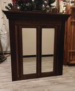 Vintage: Antieke houten spiegel, sierlijke omlijsting, Ophalen, Rechthoekig, 50 tot 100 cm, 100 tot 150 cm