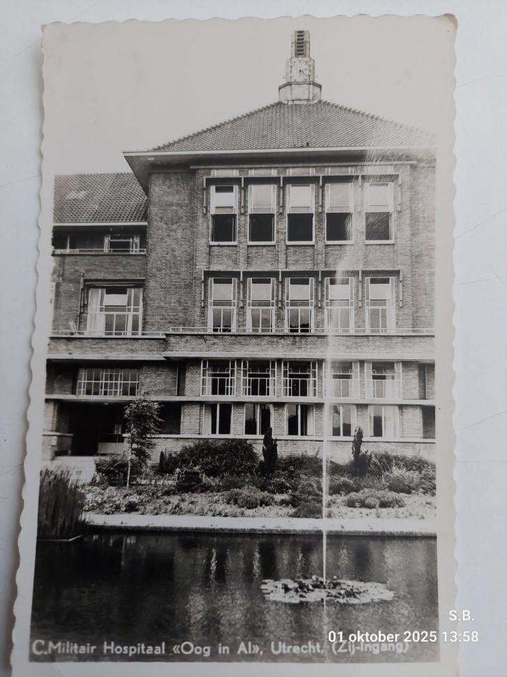 Oude ansichtkaart Militair Hospitaal Utrecht, Verzamelen, Ansichtkaarten | Nederland, Gelopen, Utrecht, 1940 tot 1960, Verzenden