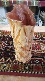 Organische aardewerk vaas boomschors-look 24 cm, Huis en Inrichting, Overige kleuren, Aardewerk of Porselein, Ophalen of Verzenden