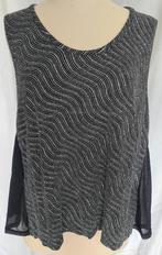 Nieuw dames top, zwart-zilver glitter, mt. 48-50, Verzenden, Zwart, Maat 46/48 (XL) of groter, Nieuw