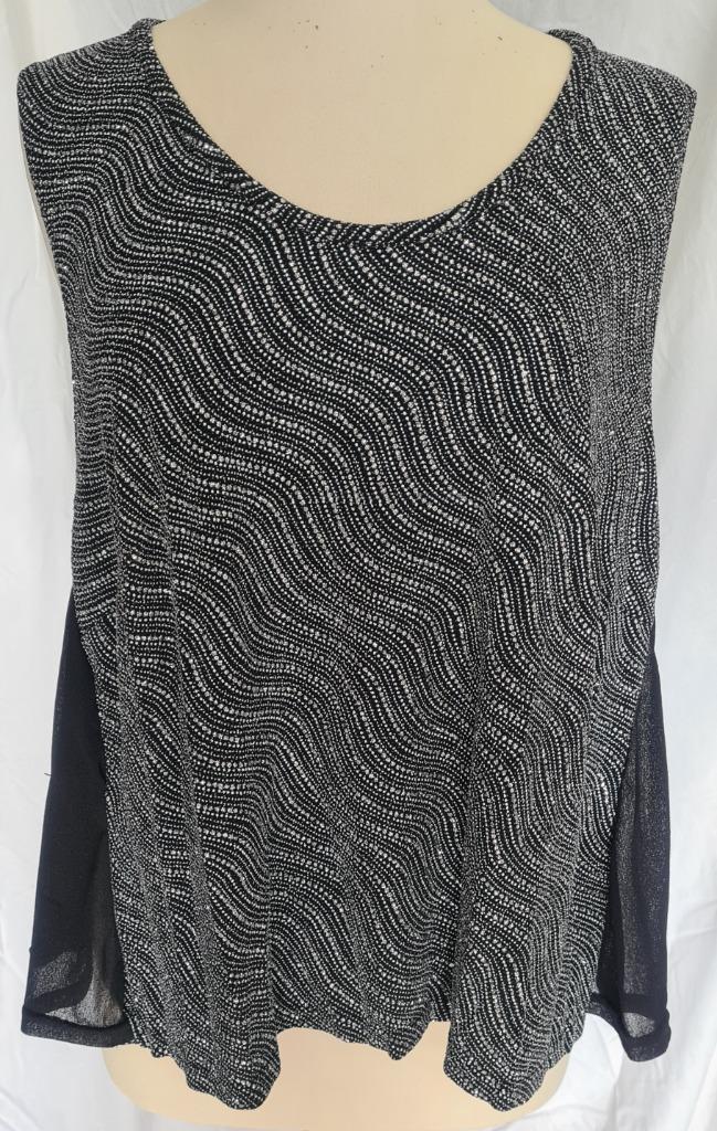 Nieuw dames top, zwart-zilver glitter, mt. 48-50, Kleding | Dames, Tops, Nieuw, Maat 46/48 (XL) of groter, Zwart, Zonder mouw