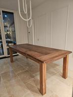 Robuuste eettafel oud teak geleefd 240cm Aura Peeperkorn, Huis en Inrichting, Ophalen, 200 cm of meer, 50 tot 100 cm, Zo goed als nieuw