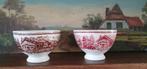 spoelkommen Boch Alpes bruin en rood licht beboterd, Antiek en Kunst, Antiek | Servies los, Ophalen of Verzenden