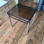 Vintage bijzettafeltje Marc Berthier, Huis en Inrichting, Tafels | Bijzettafels, Ophalen, Minder dan 55 cm, Gebruikt, Rechthoekig