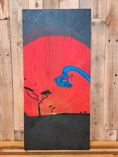 Art on wood, Antiek en Kunst, Kunst | Schilderijen | Abstract, Ophalen