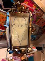 Vintage Hanglamp met Glas en Metaal, Ophalen of Verzenden, Gebruikt, Glas, 50 tot 75 cm