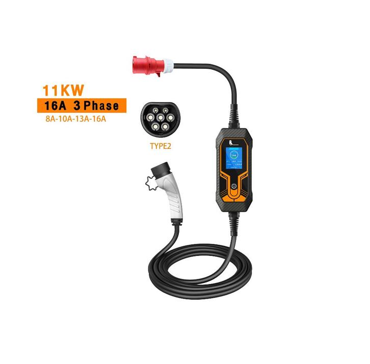11 kW CEE 3 Fase 16A Mobiele Elektrische Laadkabel Type 2, Auto diversen, Overige Auto diversen, Verzenden