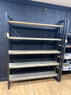 Industriële kast staal/steigerhout - verstelbaar, Ophalen, Met plank(en), 100 tot 150 cm, Nieuw