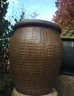Vintage jaren’60 oud Hollandse terracotta kwaliteit potten, Tuin en Terras, 25 tot 40 cm, Rond, Zo goed als nieuw, Terracotta