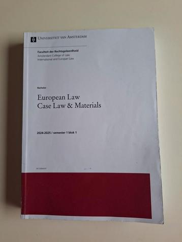 European Law Case Law & Materials UvA 2024/2025
 beschikbaar voor biedingen