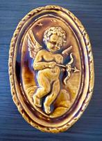 Plaquette Cherubijn Engel Cupido antiek aardewerk vintage, Verzenden