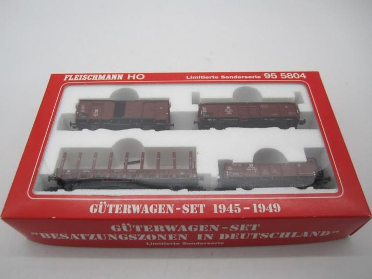 Fleischmann H0 - 95 5804 - Set goederenwagens 1945-1949 DR, Hobby en Vrije tijd, Modeltreinen | H0, Gebruikt, Wagon, Gelijkstroom