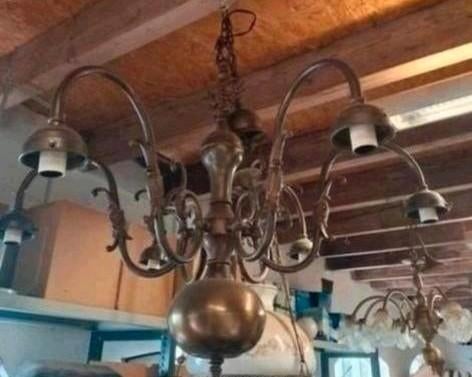 6 armige koperen kroonluchter, Ophalen