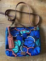 Fossil schoudertas dames tas (26x23x5cm) blauw groen coral, Ophalen of Verzenden, Zo goed als nieuw, Blauw, Overige merken
