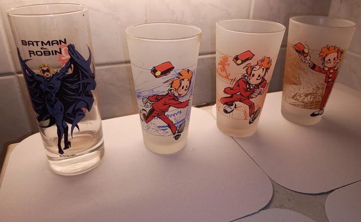 Glazen K.Haring, Robbedoes,Batman, Duvel, Old Smuggler, Verzamelen, Overige Verzamelen, Nieuw, Ophalen of Verzenden