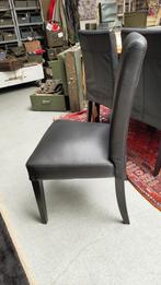 Zes Henriksdal eetstoelen zwart leder, Ophalen, Zwart, Hout, Zo goed als nieuw