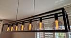 Mooie zwarte industrièle hanglamp + 7dimbare rookglas lampen, Ophalen, Zo goed als nieuw, Metaal, Minder dan 50 cm