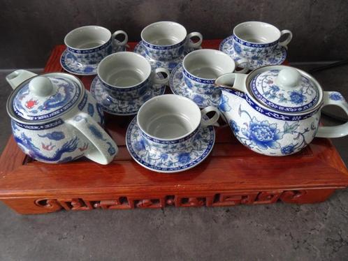 Chinees theeservies Gongfu theetafel theeblad theepot kopjes, Huis en Inrichting, Keuken | Servies, Zo goed als nieuw, Compleet servies