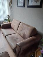 twee en twee en een half zit lederen bank, kleur bruin, Ophalen, Gebruikt, 150 tot 200 cm, Driepersoons