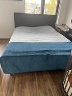 Boxspring, Blauw, 180 cm, Gebruikt, 220 cm