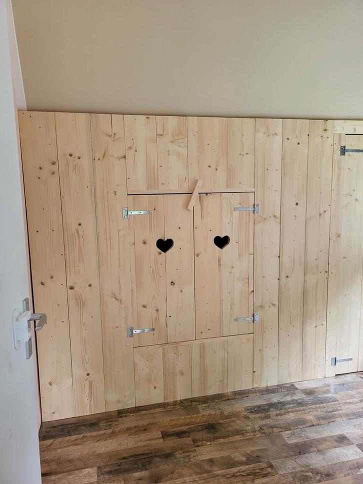 Bedstee schuine wand steigerhout, Kinderen en Baby's, Kinderkamer | Bedden, 85 tot 100 cm, Ophalen of Verzenden