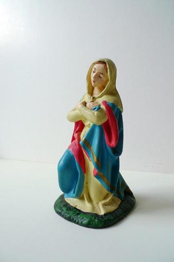 Losse Maria en os beeldjes uit oude gipsen kerstgroep  beschikbaar voor biedingen