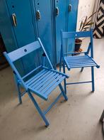 Twee Ikea Frosvi klapstoelen, Huis en Inrichting, Stoelen, Ophalen, Zo goed als nieuw, Blauw, Twee