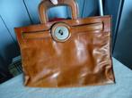 Unieke vintage bruine leren handtas, Ophalen, Gebruikt, Bruin, Handtas