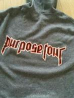 JUSTIN BIEBER PURPOSE TOUR grijze trui hoodie , maat M 38, Ophalen, Gebruikt, Kleding