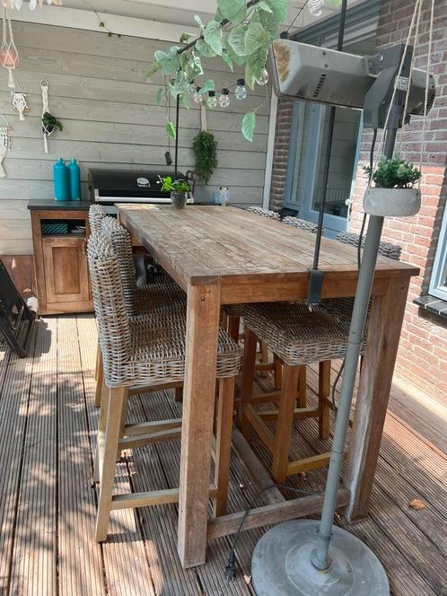 Teak houten buiten tafel, Huis en Inrichting, Tafels | Statafels, Gebruikt, Ophalen