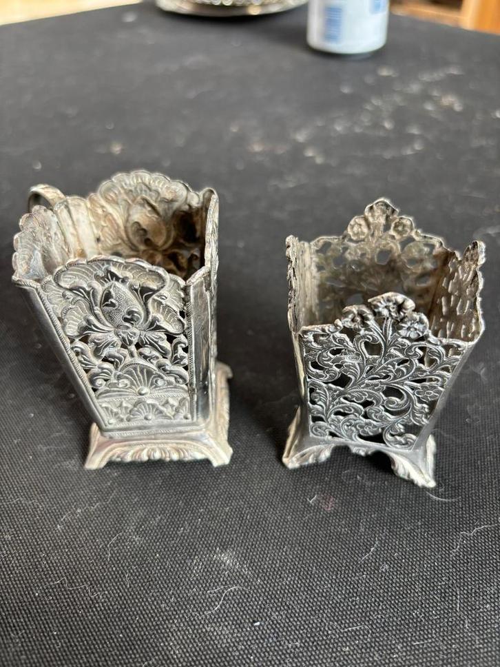 Zilveren houders, Antiek en Kunst, Antiek | Goud en Zilver, Zilver, Ophalen of Verzenden