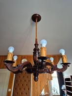 Lamp 1: Supermooie houten Kroonluchter, Antiek en Kunst, Ophalen