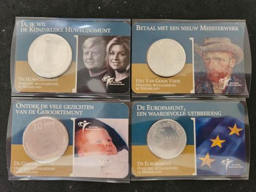 Coincards eerste vier uitgiftes van de KNM Nu  Aanbieding!!!, Postzegels en Munten, Munten | Nederland, Euro's, Koningin Beatrix