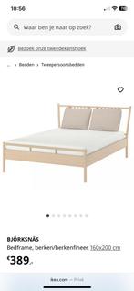 Zgan bjorknas bed, Huis en Inrichting, Ophalen, Tweepersoons, 140 cm, Zo goed als nieuw