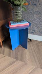 HK Living Kobalt Blauwe Bijzettafel - Zo Goed Als Nieuw, Huis en Inrichting, Metaal of Aluminium, Rond, Ophalen of Verzenden, Zo goed als nieuw