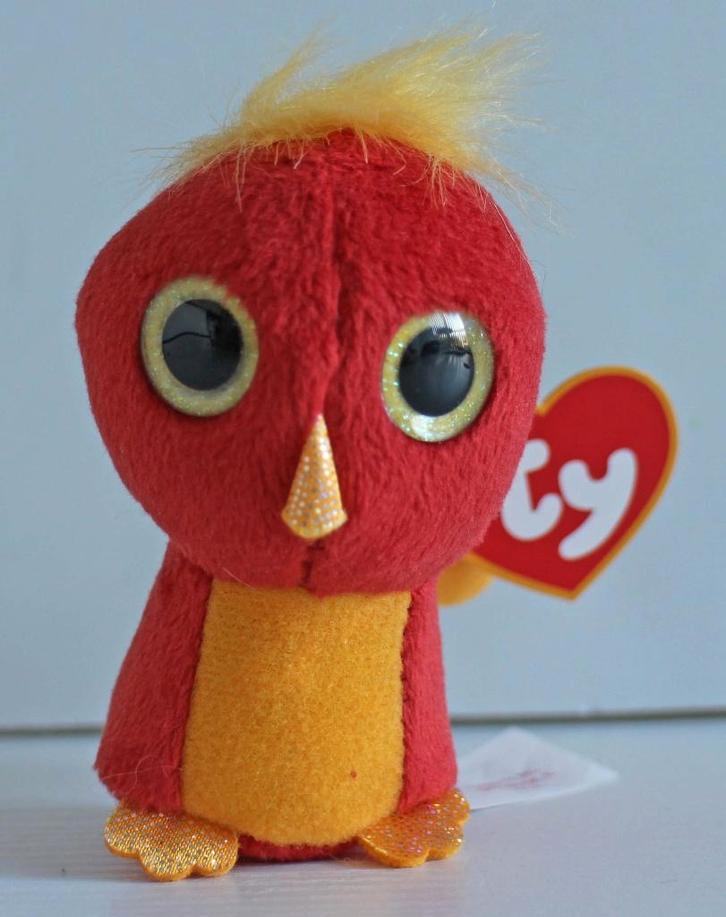 Ty Beanie Boo knuffeltje,papegaai,Phoebe, hoog 9 cm, Kinderen en Baby's, Speelgoed | Knuffels en Pluche, Zo goed als nieuw, Overige typen