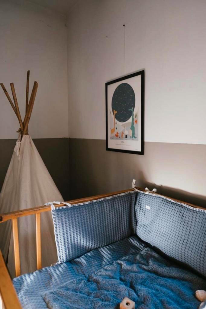 Koeka boxbumper licht blauw/ grijs, Kinderen en Baby's, Boxen, Gebruikt, Ophalen