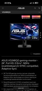 ASUS VG248QC Gaming Monitor 165Hz, Gebruikt, Hoofdtelefoonaansluiting, Full HD, Minder dan 1 ms