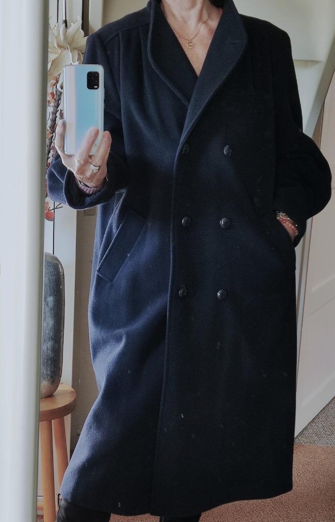 Donkerblauwe WOLBLEND mantel MISS CAMBRIDGE – valt als 46, Kleding | Dames, Jassen | Winter, Zo goed als nieuw, Maat 46/48 (XL) of groter
