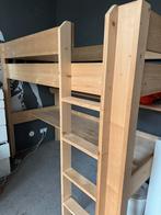 MR woodproducts Steigerhout Hoogslaper met Bureau, Ophalen, Eenpersoons, 160 tot 180 cm, Zo goed als nieuw