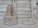 Partij brocante ijzeren lampenkapjes, lampjenframes, Ophalen of Verzenden