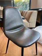 4 antraciete kunstleren eetkamerstoelen, Ophalen, Zo goed als nieuw, Grijs, Vier