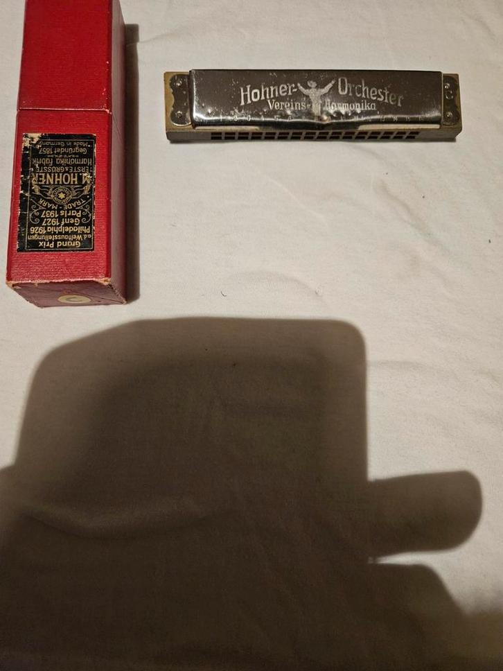 Hohner Mondharmonica met Doosje echte antiek, Muziek en Instrumenten, Blaasinstrumenten | Mondharmonica's, Gebruikt, Diatonisch