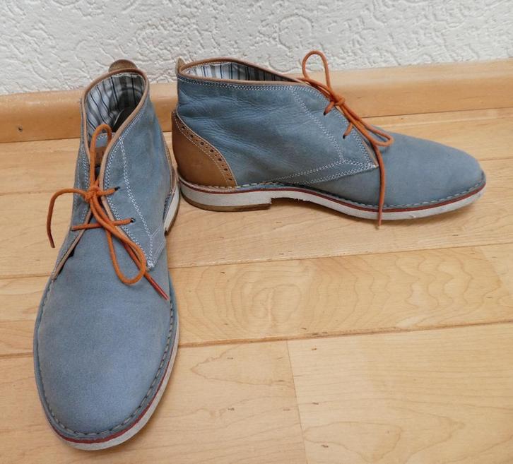 U.S. POLO ASSN. enkel boots 42 heren lichtblauw bruin leer, Kleding | Heren, Schoenen, Zo goed als nieuw, Boots, Blauw, Verzenden