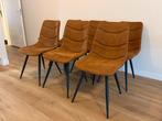 Set van 6 cognackleurige eetkamerstoelen, Ophalen, Overige materialen, Overige kleuren, Zo goed als nieuw