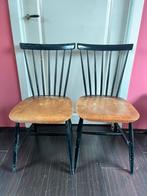 2 vintage stoelen, Huis en Inrichting, Stoelen, Ophalen, Gebruikt, Twee, Zwart