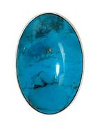 Zilveren ring met grote turquoise, 3 x 2 cm. Mt 17, Verzenden, Zo goed als nieuw, 17 tot 18, Info@nynkegardenier.nl