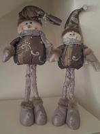 Te koop izgs 2x kerst Sneeuwpoppen grijs wit met pailletten, Diversen, Kerst, Ophalen of Verzenden, Zo goed als nieuw